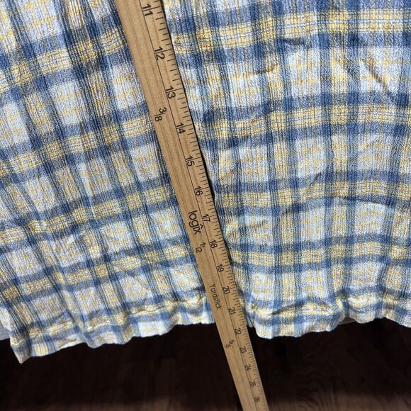 Urban Outfitters Jumpsuit Womens S Yellow Blue Plaid Button Through Wide Leg - Picture 9 of 12